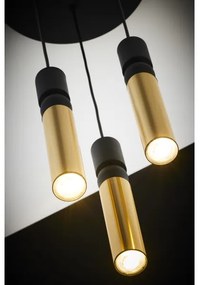 Jupiter 2016 - Csillár zsinóron ALAS 3xGU10/10W/230V arany/fekete