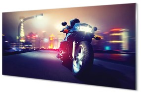Üvegképek Motorkerékpár város ég 100x50 cm