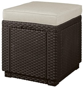 Sötétbarna kerti puff Cube – Keter
