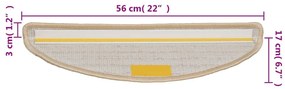 15 db krémszínű lépcsőszőnyeg 56 x 17 x 3 cm