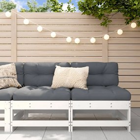 vidaXL 2 db fehér tömör fenyőfa kerti középső kanapé