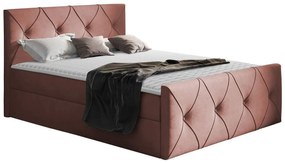 Kontinentális ágy Baltimore 150Kontinentális, Egyszemélyes, Rózsaszín, 120x200, Kárpit, Ágyrács, 127x216x103cm