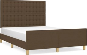 vidaXL sötétbarna szövet ágykeret matrac nélkül 140 x 200 cm