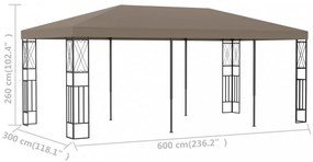 tópszínű szövetpavilon 6 x 3 m