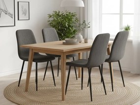 Szürke étkezőszék RIFT fekete lábakkal