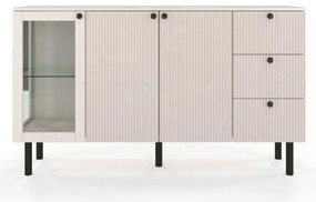 Norvik Bükk/Fehér polcos-fiókos komód, 160 cm
