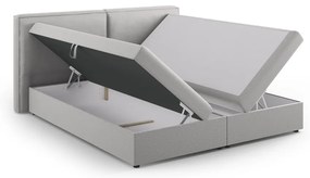Világosszürke ágyneműtartós boxspring ágy 180x200 cm Arendal – Cosmopolitan Design