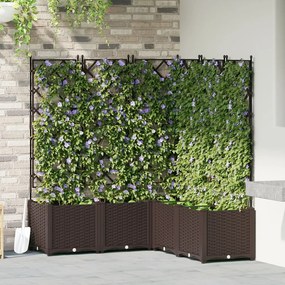 Kert Cserép Rácsos 5 db Barna 120x120x143 cm