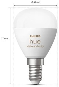 LED RGBW Dimmelhető izzó Philips Hue WACA P45 E14/5,1W/230V 2000-6500K