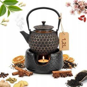 Öntöttvas Teáskanna 1,2 L Tea- És Gyógynövényfőző Melegítő