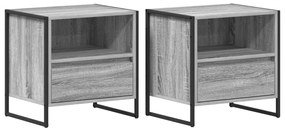 vidaXL Éjjeli asztal 2 pcs Szürke Sonoma 50 x 39,5 x 50 cm Faanyag
