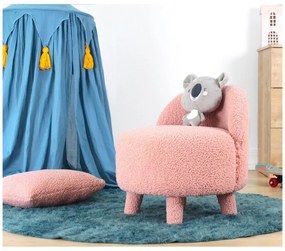 Világos rózsaszín buklé gyerek fotel Moouv – Artie