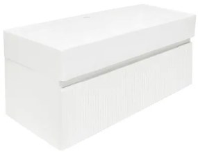 SAT Evolution Fürdőszobaszekrény mosdóval 98x30x44,8 cm fehér matt SATEVO100WMU2