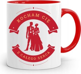 Piros Bögre Lányoknak Szeretlek nyomott mintával