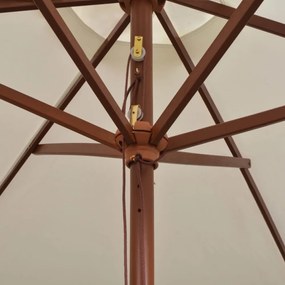krémszínű napernyő fa rúddal 270 x 270 cm