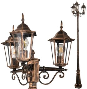 Kültéri lámpa 3xE27/20W/230V IP43 2,58 m patina kivitelben