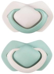 Canpol Babies 2 pcs nak,-nek szimmetrikus szilikon cumi, 0-6m, Tiszta Színes, zöld