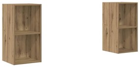 Fali TV Szekrény 2 pcs Kézműves tölgy 37 x 37 x 72 cm Faanyag