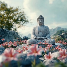 Våszonkép Canvas Vallås Szobor Buddha Szobor Zen Meditåció 40x40