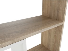 Többfunkciós könyvespolc, fehér/tölgy sonoma, ASTA