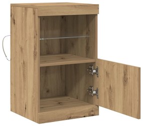 LED világítással ellátott oldalszekrény kézműves tölgy 41x37x67 cm