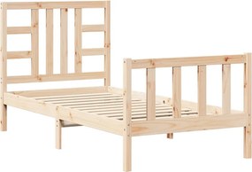 vidaXL tömör fenyőfa ágykeret matrac nélkül 90 x 190 cm
