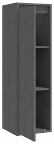 2 db szürke tömör fenyőfa faliszekrény 30 x 30 x 100 cm