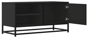 fekete szerelt fa és fém TV-szekrény 80x34,5x40 cm