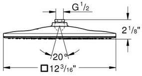 GROHE 26568000 - RAINSHOWER MONO 310 CUBE zuhanyfej 310 × 310 mm króm