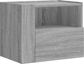 vidaXL szürke sonoma színű falra szerelhető éjjeliszekrény 45x30x35 cm