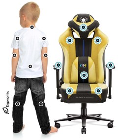 Diablo X-Player 2.0 szövet gamer szék gyerekeknek Kids méret: dark sunflower / sárga Diablochairs