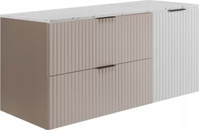 Fürdőszoba szekrény mosdó alá akasztós kasmír 120 Ryfle Mdf asztallap márvány