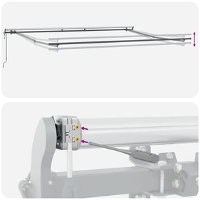 Automatikus behúzható napellenző piros és fehér csíkos 400x300 cm