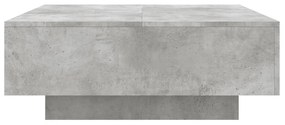 betonszürke dohányzóasztal LED-lámpákkal 80 x 8 0x 31 cm