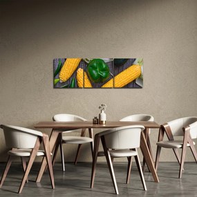 Zöldség képe (órával) (90x30 cm)
