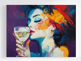Vászonkép Canvas Színes Portré Nő Bor Absztrakt 100x75