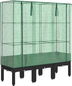 vidaXL rattan megjelenésű magaságyás melegháztakaróval 120x40x140 cm