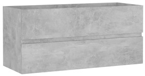 Betonszürke szerelt fa mosdószekrény 100 x 38,5 x 45 cm
