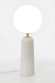 Fehér fém asztali lámpa üveg búrával (magasság 51 cm) Delphine – Bizzotto