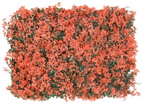 6 db világos piros műjuharlevél-kerítés 40 x 60 cm