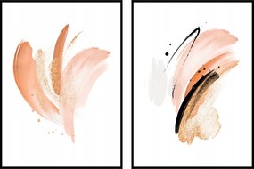 Grafika két poszter diptichon absztrakt 15x21 2db