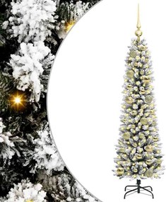 vidaXL Mű karácsonyfa 150 LED-del Fehér 120 cm PVC és Fém és Műanyag