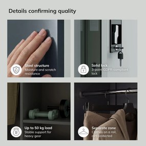 Zárható takarítószekrény antracit-fehér DAWID 900 x 1850 x 450 mm