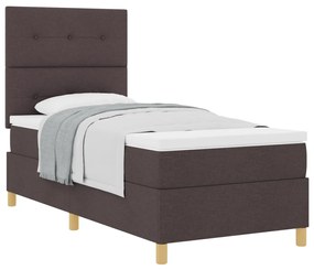 Box Spring Ágy Matrachoz Sötétbarna 90x200 cm Szövet