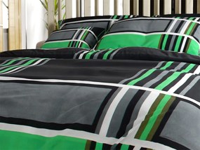 Pamut ágynemű KARO BLEND zöld Ágyneműhuzat mérete: 70 x 90 cm | 140 x 200 cm