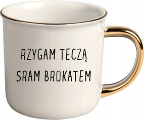 Bögre Fehér Arany Rant Ajándék Vicces Nőnap Szivárvány Hányás