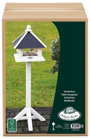 Fa madáretető állvány, fehér, 132 cm