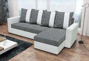 PRAGA ágyazható sarokülő garnitúra, 230x133, kornet 02/dolaro 8 fekete