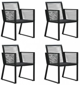 5 részes fekete PVC rattan kültéri étkezőgarnitúra