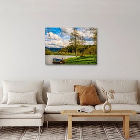Egy csónak képe a tó mellett (70x50 cm)